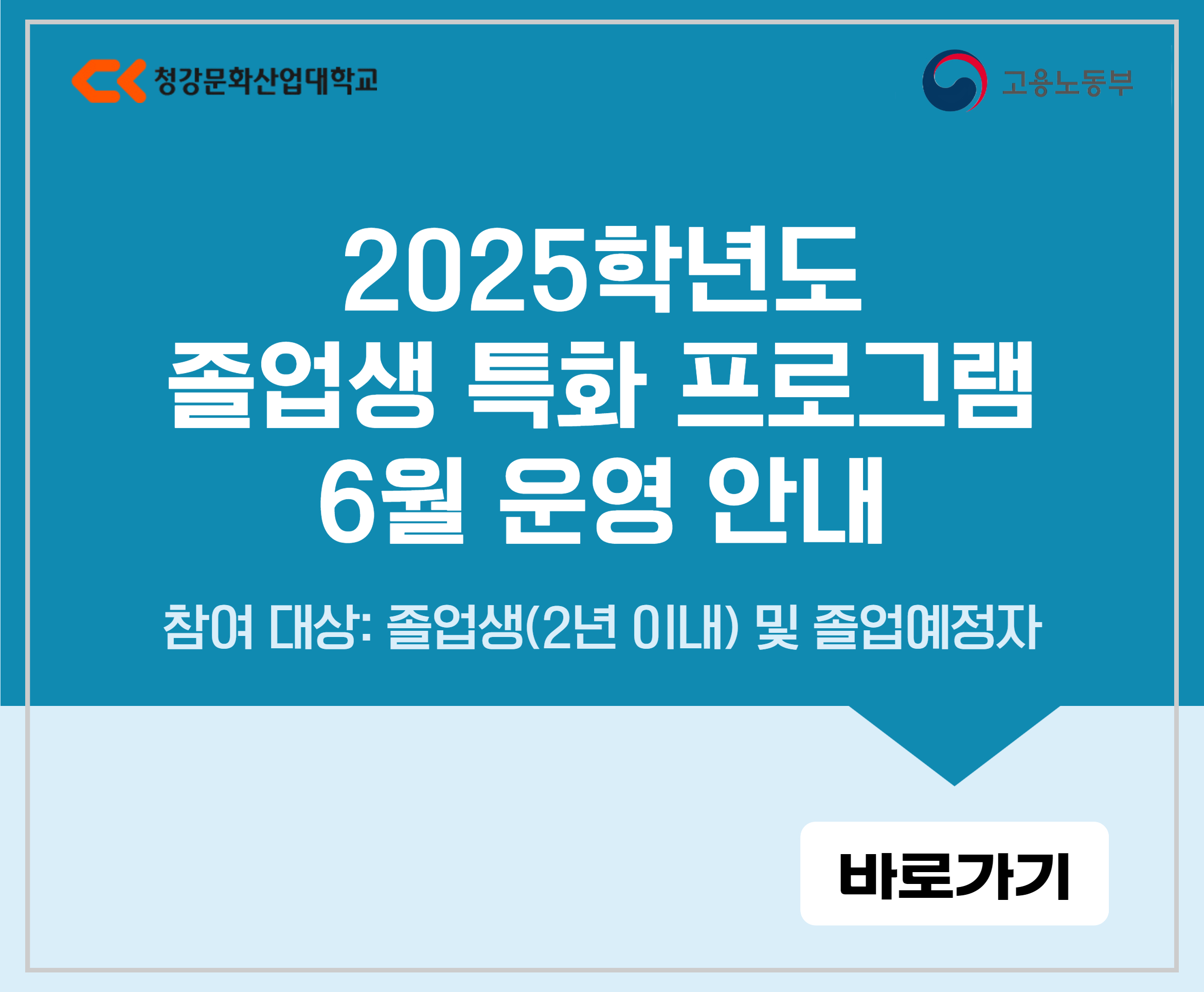 2025학년도 졸업생 특화 프로그램 6월 운영 안내